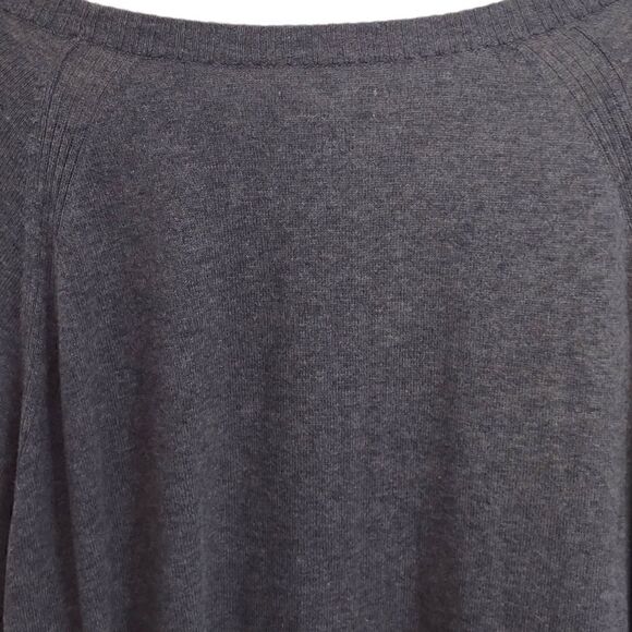 Lauren Conrad Gray Sweater‎ Tunic Braided LS Ribbed Cuffs Hem Wide Scoop Neck 1X - Picture 10 of 10